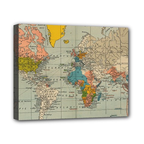 World Map Vintage Canvas 10  X 8  (stretched)