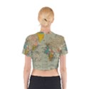 World Map Vintage Cotton Crop Top View2