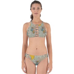 World Map Vintage Perfectly Cut Out Bikini Set