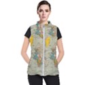 World Map Vintage Women s Puffer Vest View1