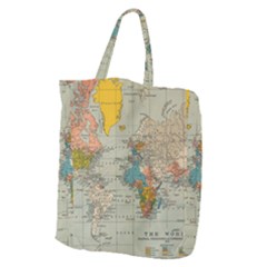 World Map Vintage Giant Grocery Tote