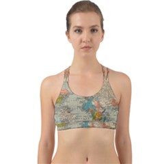 World Map Vintage Back Web Sports Bra by BangZart