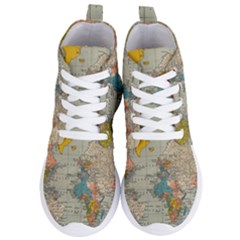 World Map Vintage Women s Lightweight High Top Sneakers by BangZart