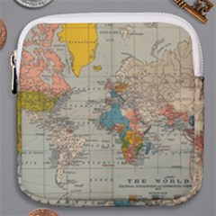 World Map Vintage Mini Square Pouch by BangZart