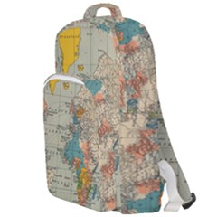 World Map Vintage Double Compartment Backpack by BangZart