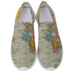 World Map Vintage Men s Slip On Sneakers