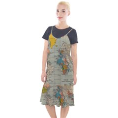 World Map Vintage Camis Fishtail Dress