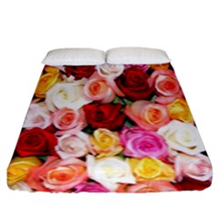 Roses Color Beautiful Flowers Fitted Sheet (king Size)