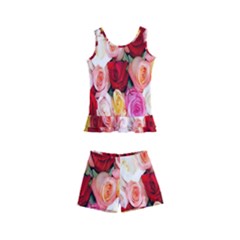 Roses Color Beautiful Flowers Kids  Boyleg Swimsuit