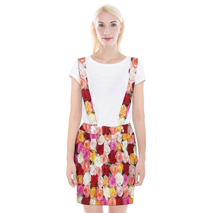 Roses Color Beautiful Flowers Braces Suspender Skirt