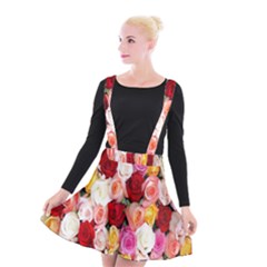 Roses Color Beautiful Flowers Suspender Skater Skirt by BangZart