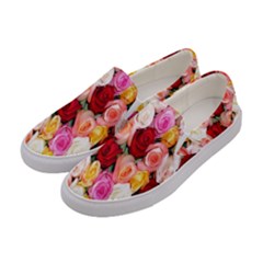 Roses Color Beautiful Flowers Women s Canvas Slip Ons