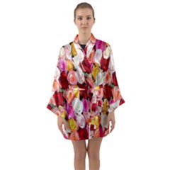 Roses Color Beautiful Flowers Long Sleeve Kimono Robe