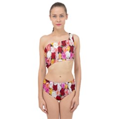 Roses Color Beautiful Flowers Spliced Up Two Piece Swimsuit