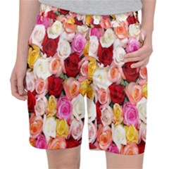 Roses Color Beautiful Flowers Pocket Shorts by BangZart