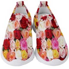 Roses Color Beautiful Flowers Kids  Slip On Sneakers by BangZart