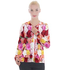 Roses Color Beautiful Flowers Casual Zip Up Jacket