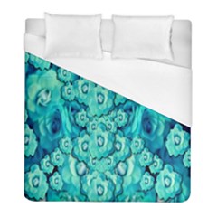 Happy Florals  Giving  Peace Ornate In Green Duvet Cover (full/ Double Size) by pepitasart