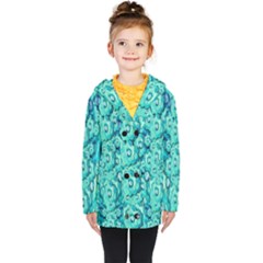 Happy Florals  Giving  Peace Ornate In Green Kids  Double Breasted Button Coat by pepitasart