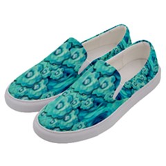 Happy Florals  Giving  Peace Ornate In Green Men s Canvas Slip Ons by pepitasart