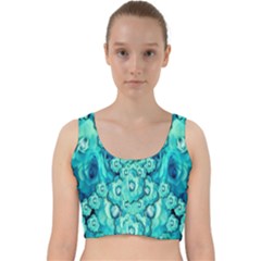 Happy Florals  Giving  Peace Ornate In Green Velvet Racer Back Crop Top by pepitasart