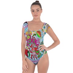 Supersonic Volcanic Splash Short Sleeve Leotard  by chellerayartisans