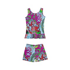 Supersonic Volcanic Splash Kids  Boyleg Swimsuit by chellerayartisans