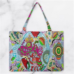 Supersonic Volcanic Splash Zipper Medium Tote Bag by chellerayartisans