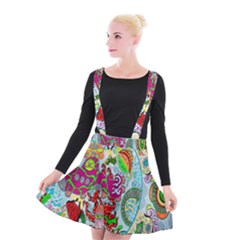 Supersonic Volcanic Splash Suspender Skater Skirt by chellerayartisans