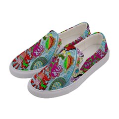 Supersonic Volcanic Splash Women s Canvas Slip Ons by chellerayartisans