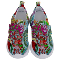 Supersonic Volcanic Splash Kids  Velcro No Lace Shoes by chellerayartisans