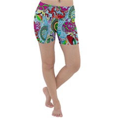 Supersonic Volcanic Splash Lightweight Velour Yoga Shorts by chellerayartisans