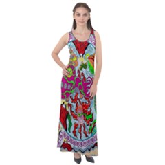 Supersonic Volcanic Splash Sleeveless Velour Maxi Dress