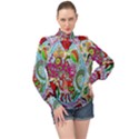 Supersonic volcanic splash High Neck Long Sleeve Chiffon Top View1