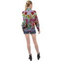 Supersonic volcanic splash High Neck Long Sleeve Chiffon Top View2