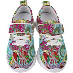 Supersonic Volcanic Splash Kids  Velcro Strap Shoes by chellerayartisans