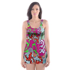 Supersonic Volcanic Splash Skater Dress Swimsuit by chellerayartisans