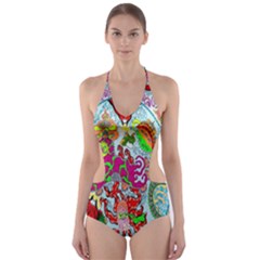 Supersonic Volcanic Splash Cut-out One Piece Swimsuit by chellerayartisans