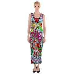 Supersonic Volcanic Splash Fitted Maxi Dress by chellerayartisans