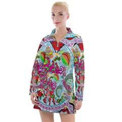 Supersonic Volcanic Splash Women s Long Sleeve Casual Dress by chellerayartisans