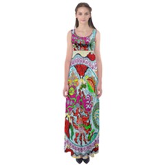 Supersonic Volcanic Splash Empire Waist Maxi Dress by chellerayartisans