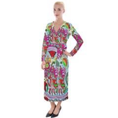 Supersonic Volcanic Splash Velvet Maxi Wrap Dress by chellerayartisans