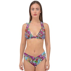 Supersonic Volcanic Splash Double Strap Halter Bikini Set by chellerayartisans