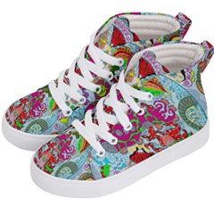 Supersonic Volcanic Splash Kids  Hi-top Skate Sneakers by chellerayartisans