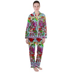 Supersonic Volcanic Splash Satin Long Sleeve Pyjamas Set