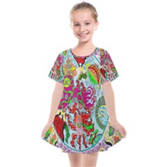 Supersonic Volcanic Splash Kids  Smock Dress by chellerayartisans