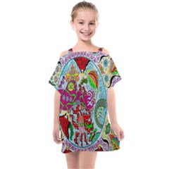 Supersonic Volcanic Splash Kids  One Piece Chiffon Dress