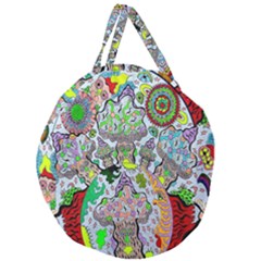 Supersonic Volcanic Mushroom Power Giant Round Zipper Tote by chellerayartisans