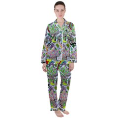 Supersonic Volcanic Mushroom Power Satin Long Sleeve Pyjamas Set