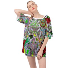 Supersonic Volcanic Mushroom Power Oversized Chiffon Top